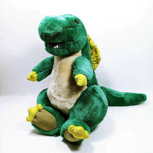 Vintage Green Dinosaur Stuffed Animal A & B Novelty Co Plush (su1 A) - Picture 8 of 8